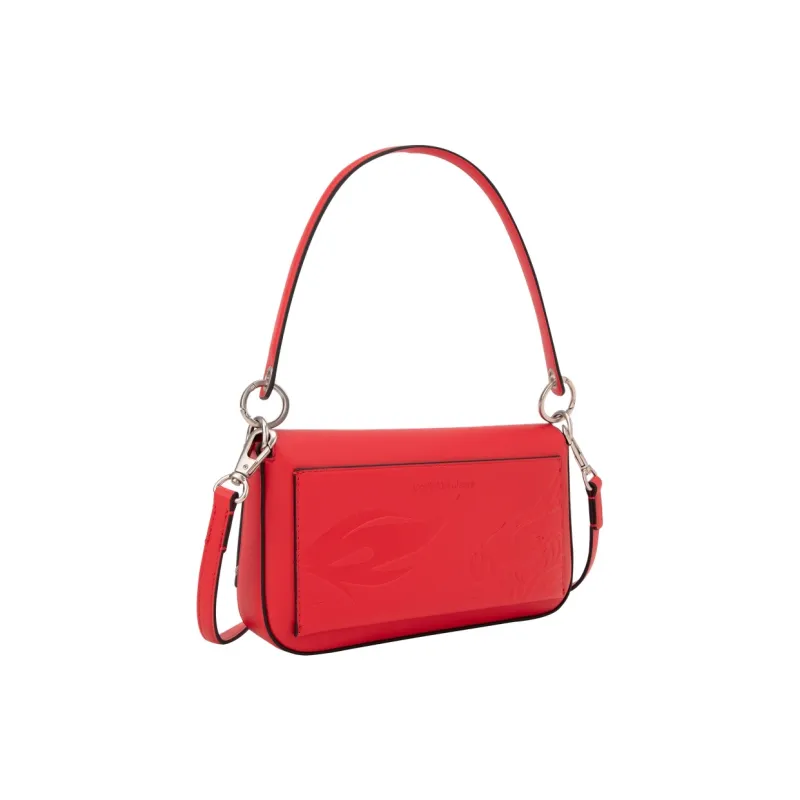 CALVIN KLEIN Synthetic Material Underarm Shoulder Bag, Handbag Women's Tomato Red-3