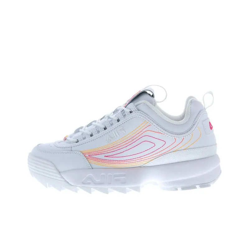 FILA Disruptor II Stitch Anti-Slip And Wear-Resistant Breathable Low-Top Casual Shoes Women's White-0