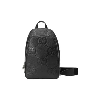 GUCCI Leather Shoulder Bag, Crossbody Bag Regular Men's Black