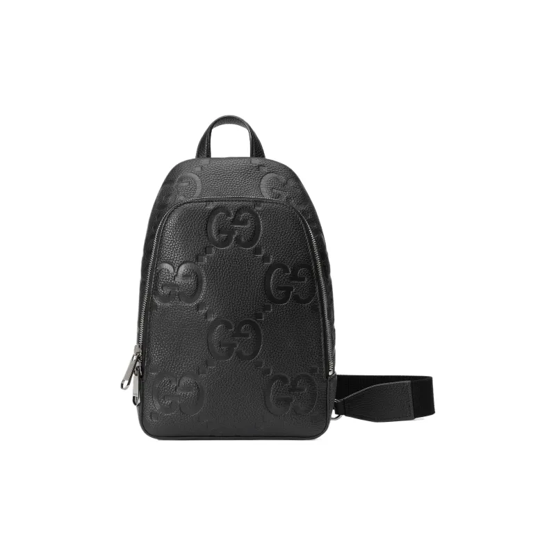 GUCCI Leather Shoulder Bag, Crossbody Bag Regular Men's Black-0