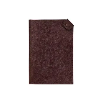 HERMES Tarmac Cow Leather Passport Holder Women's 0G Rouge Sellier Saddle Red