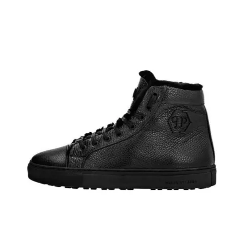 PHILIPP PLEIN High-Top Skateboard Shoes Men's Black