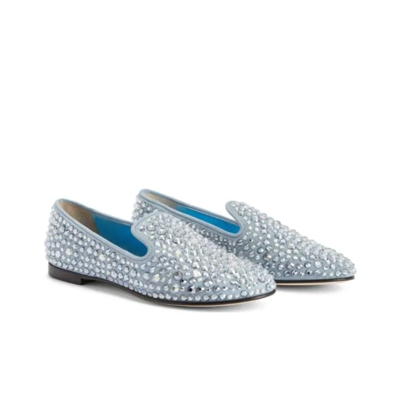 Giuseppe Zanotti Evangeline Rhinestone embellished Suede Loafers Women's-2