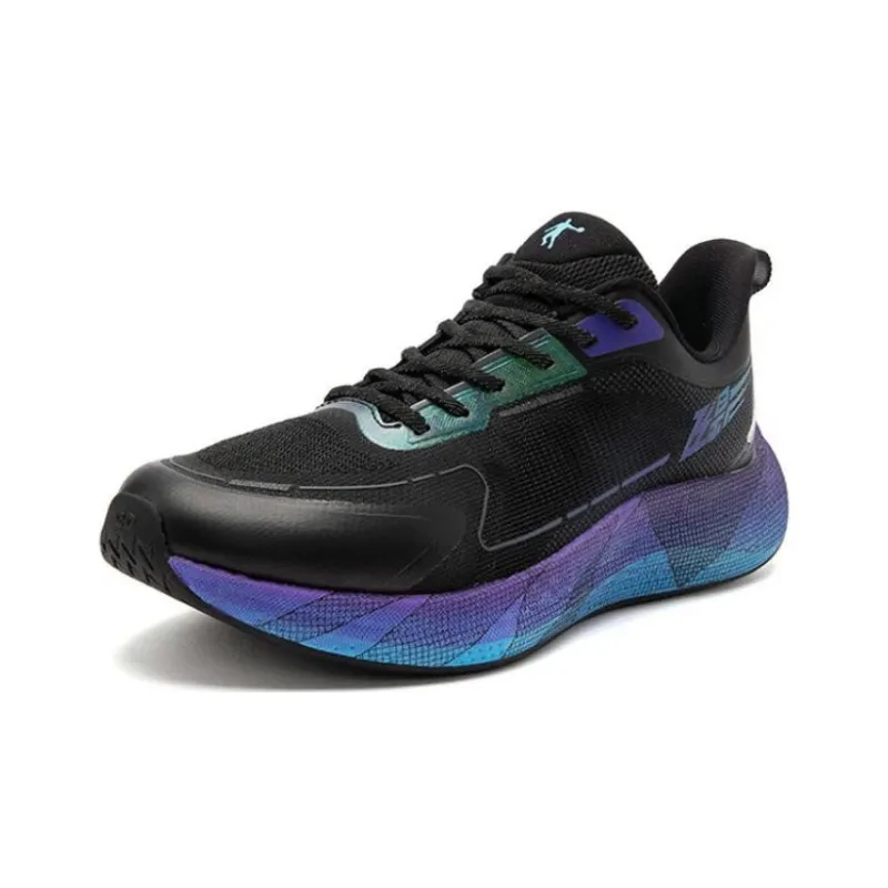 QIAODAN Flying Shadow 3.0 Slip Resistant Rebound Low Top Running Shoes Men's Black Purple-2