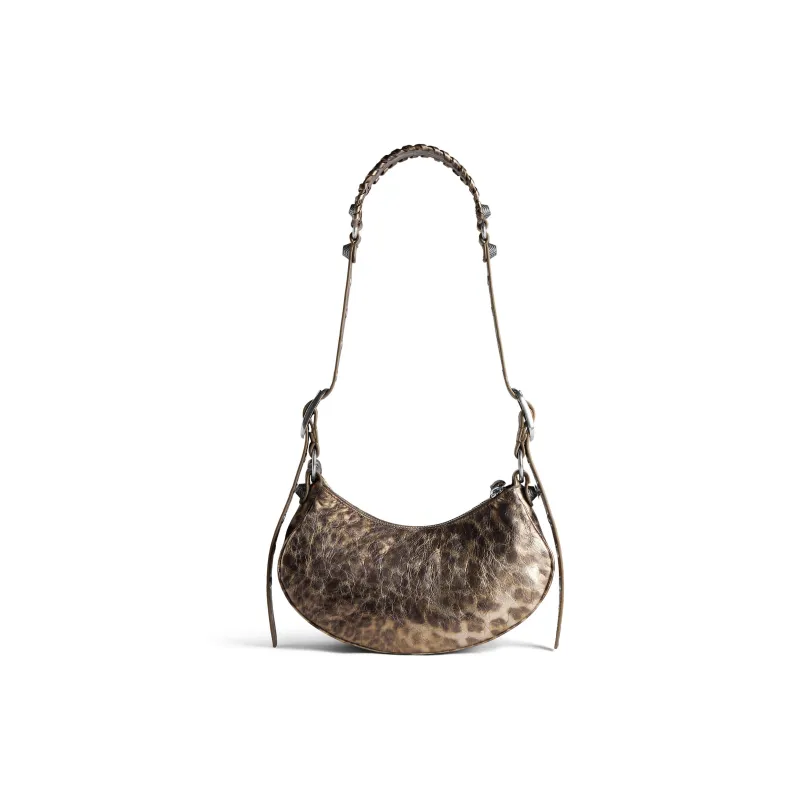 Balenciaga Le Cagole Fine Grained Sheepskin Portable Crossbody Bag, Shoulder Bag Mini Women's Brown-3