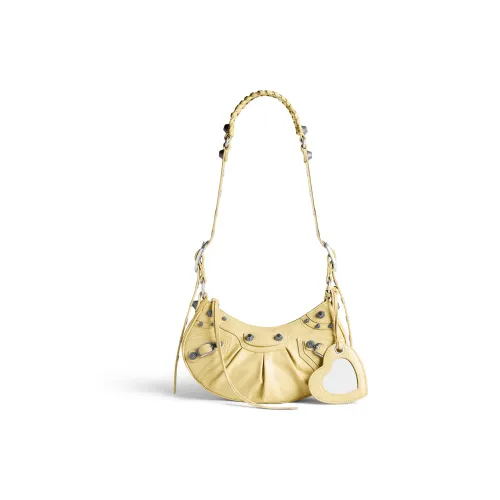 Balenciaga Le Cagole Sheepskin Handbag Shoulder Bag Mini Women's Light Yellow