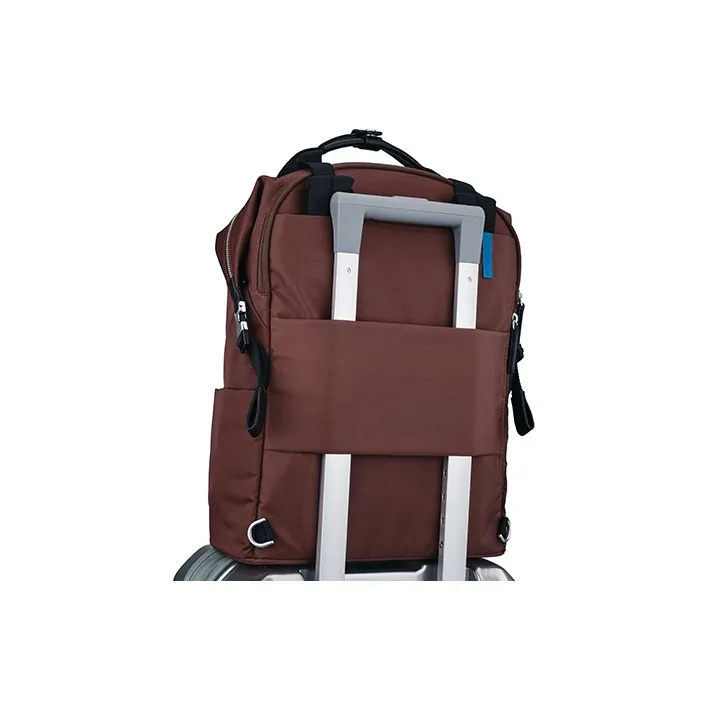 SAMSONITE Nylon Handbag Shoulder Bag Backpack Women's Chocolate Plum With Rose Gold Mirror Finish-7