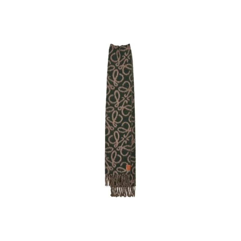 LOEWE Knit Scarves Unisex Brown Green-0