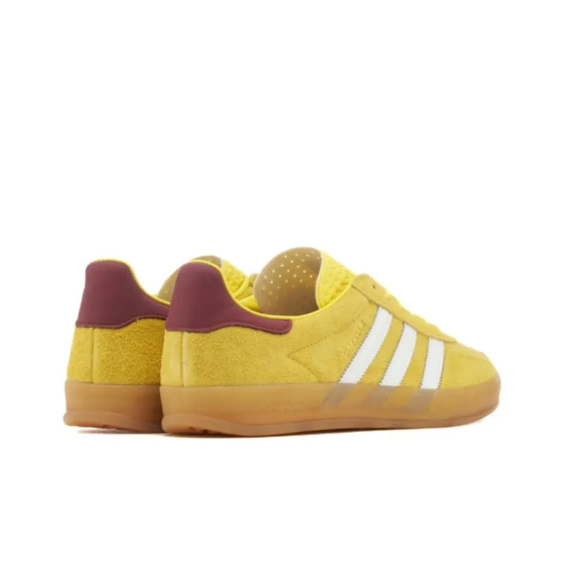 Adidas Gazelle Indoor Bright Yellow Collegiate Burgundy Women's-3