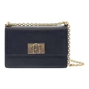 Furla 1927 Collection Calfskin Shoulder Bag, Crossbody Bag Women's Blue
