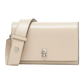 Alexander McQueen Skull Cow Leather Shoulder Bag Crossbody Bag Women's Camel