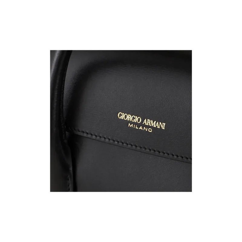 GIORGIO ARMANI Leather Handbag Small Size Women's Black-3