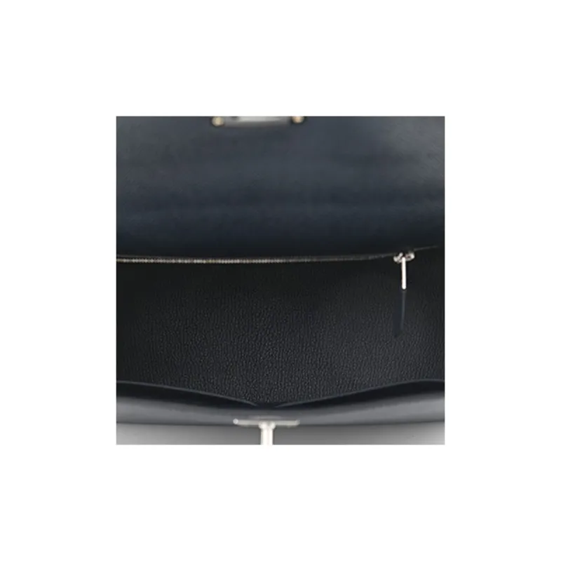 HERMES Kelly Epsom Leather Kelly Bag Shoulder Bag Crossbody Bag Handbag Regular Women's 76 Bleu Indigo Indigo-3