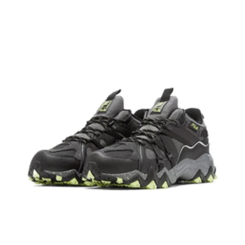 FILA Cushioning Wear Resistant Low Top Running Shoes Men's Black-2