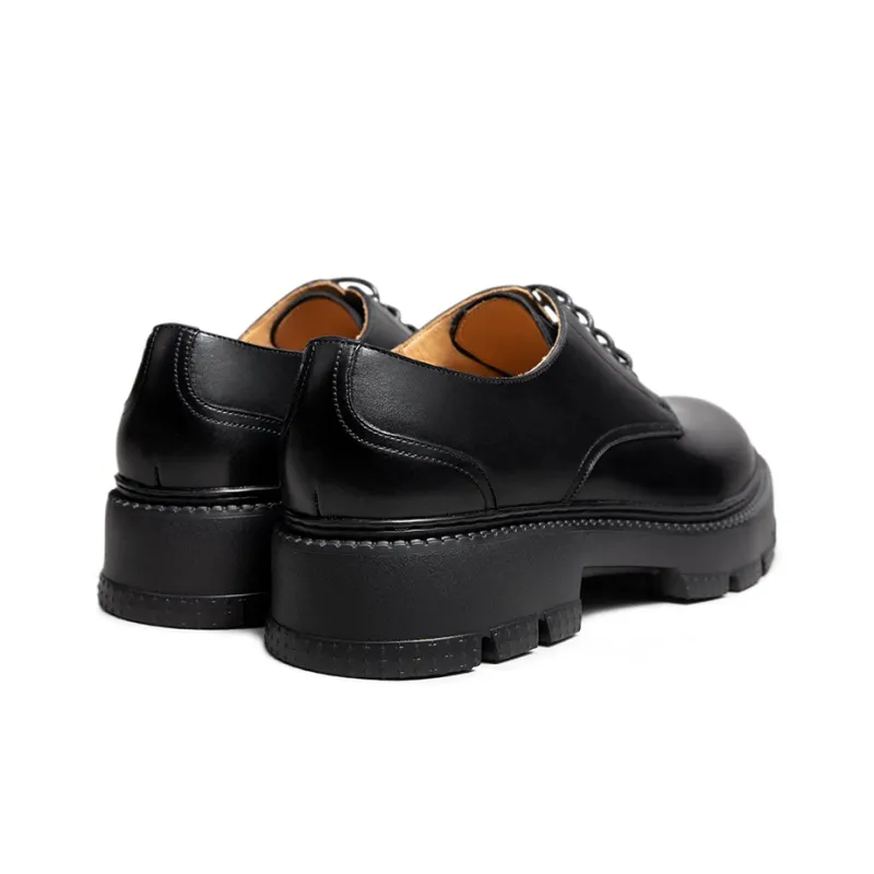 THOM WILLS Business Versatile Calfskin Derby Shoes Casual Shoes Men's Black-3