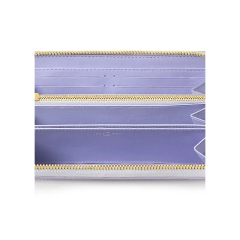 LOUIS VUITTON Zippy Leather Wallet Women's Light Purple-3