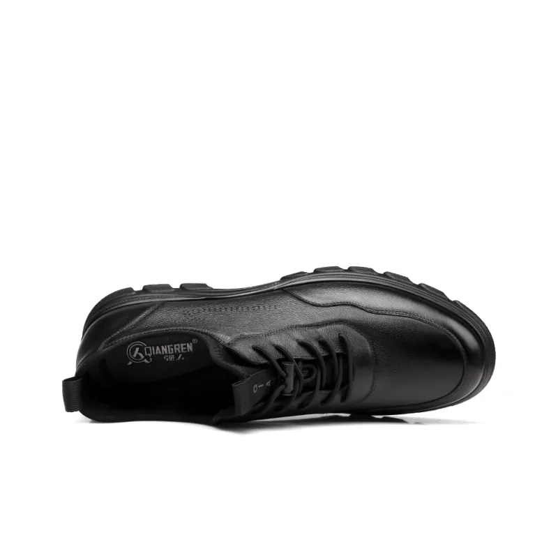 Strongman 3515 Plus Size Men's Shoes Extra Wide And Extra Comfortable Casual Leather Shoes Men's Unlined Shoes In Black-2