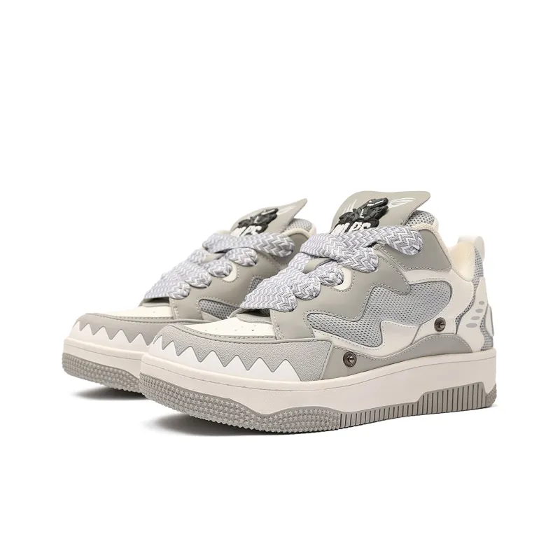 MR.PESIN Year Of The Dragon Limited Edition Tyrannosaurus Rex Collection Low Top Skateboard Shoes Unisex Gray-4