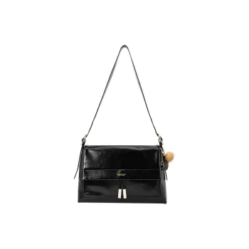 SEM/R Synthetic Leather Shoulder Bag Crossbody Bag Small Size Women's Ecru/Burgundy/Black