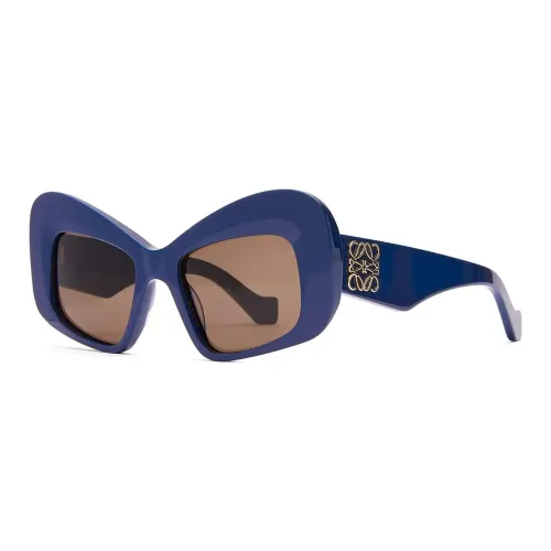 LOEWE Acetate Irregular Shape Sunglasses Unisex Blue