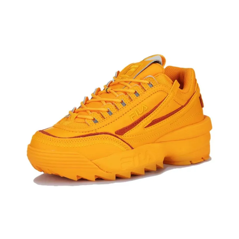 FILA Disruptor 2 Anti-Slip And Wear-Resistant Breathable Low-Top Tennis Shoes Women's Yellow-2