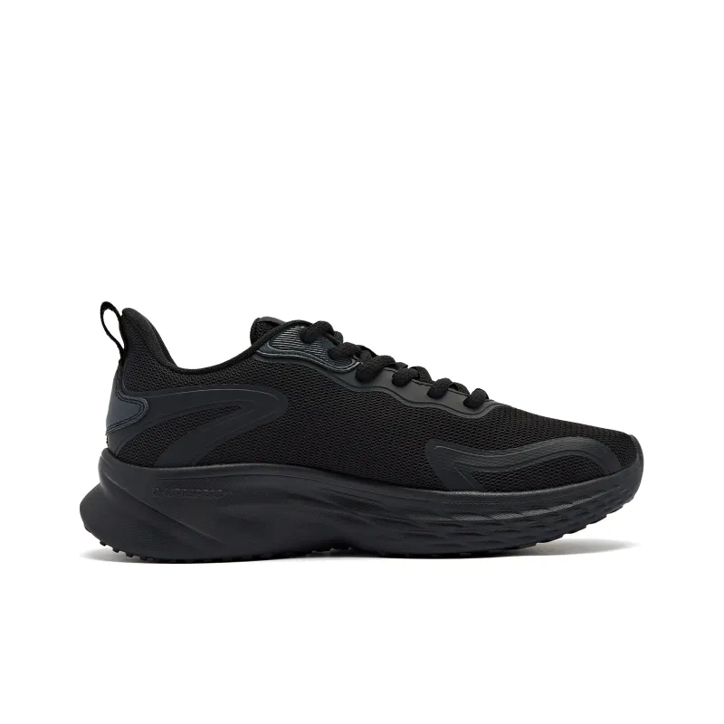 QIAODAN Cushioning Anti Slip And Wear Resistant Low Top Running Shoes Men's Black Island Blue-1