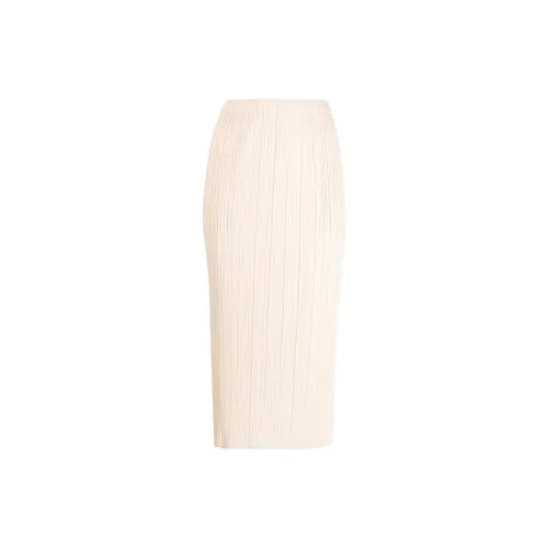 PLEATS PLEASE ISSEY MIYAKE Casual Long Skirts Women's Light Beige