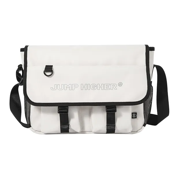 SEM/R Fabric Crossbody Bag, Messenger Bag, Shoulder Bag, Crossbody Bag Medium Size Unisex Raw White/Ecru/Black-0