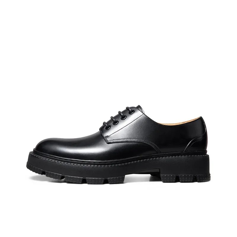 THOM WILLS Business Versatile Calfskin Derby Shoes Casual Shoes Men's Black-0
