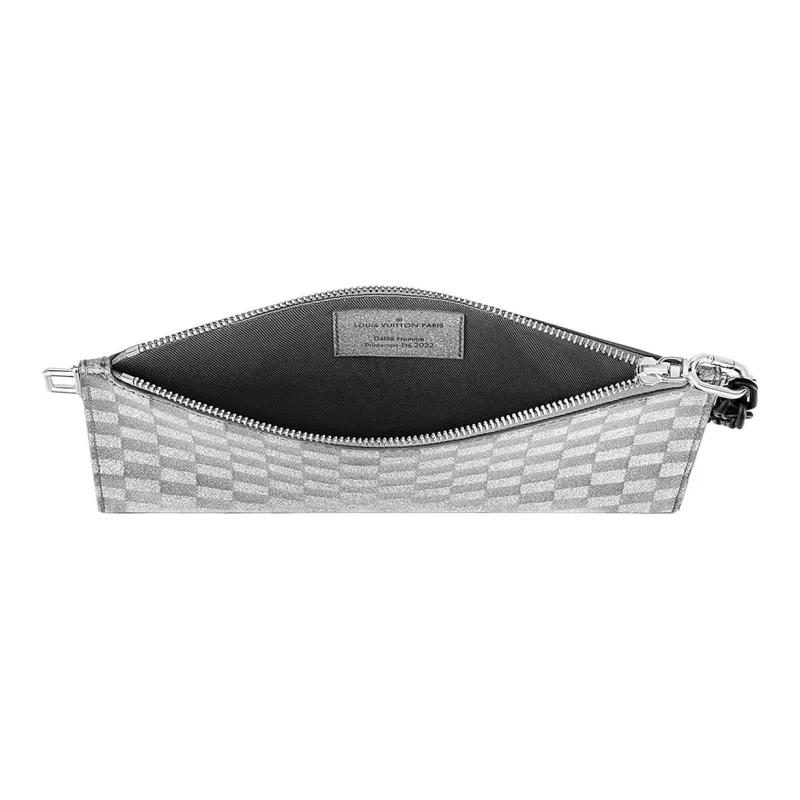 LOUIS VUITTON Trio Pouch Glitter Silver-2
