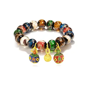 Best Wishes Colored Glaze Jade Bracelets Unisex