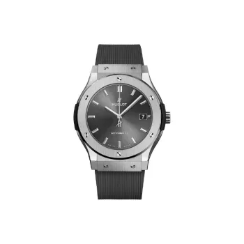 HUBLOT Automatic Mechanical Movement Men's Watches Watch 45mm Black Dial Titanium Watch Case Rubber Strap