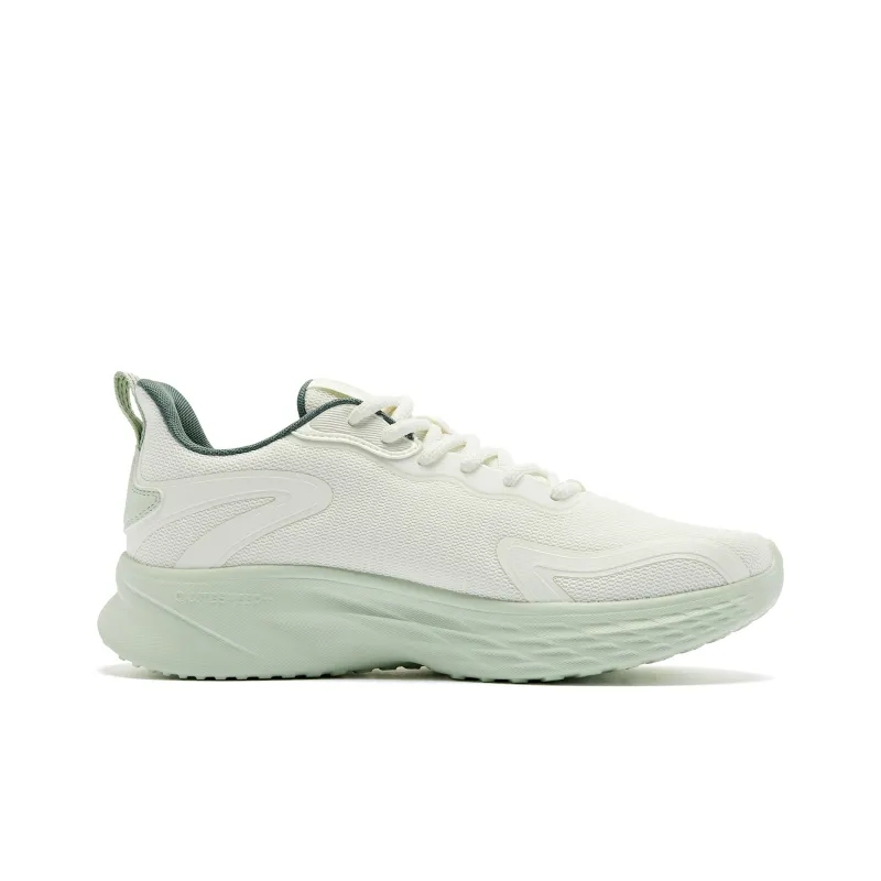 QIAODAN Shock Absorbers Slip Resistant, Abrasion Resistant, Lightweight Low Top Running Shoes Men's Ivory Celadon-1