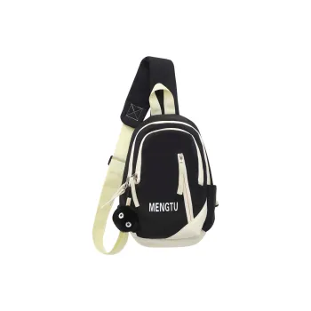 NIGEER Nylon Crossbody One Shoulder Sling Bags Regular Unisex Black/Green/White & Black/White & Gray