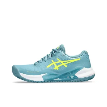 Asics Gel Challenger 14 Clay Gris Blue Safety Yellow Women's