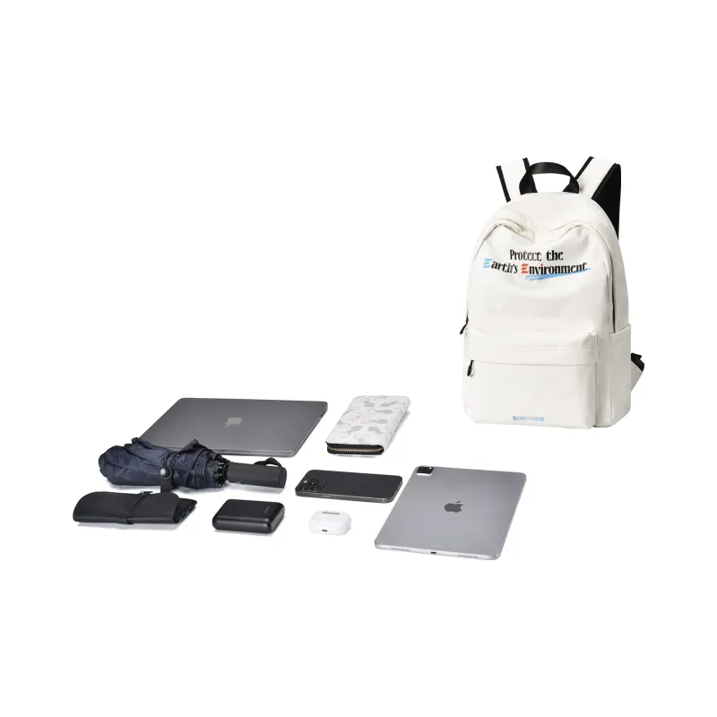 FINITE LOOP Recycled Material Backpack Unisex White-4