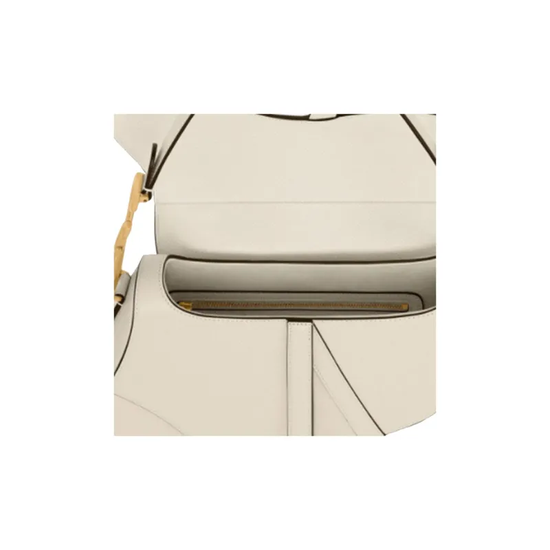 DIOR Saddle Grained Calfskin Saddle Bag Handbag, Shoulder Bag Women's White-5