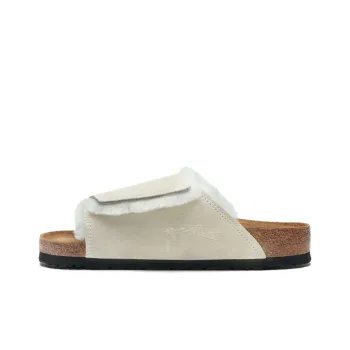 Birkenstock Solana Shearling Slide Stussy Bone
