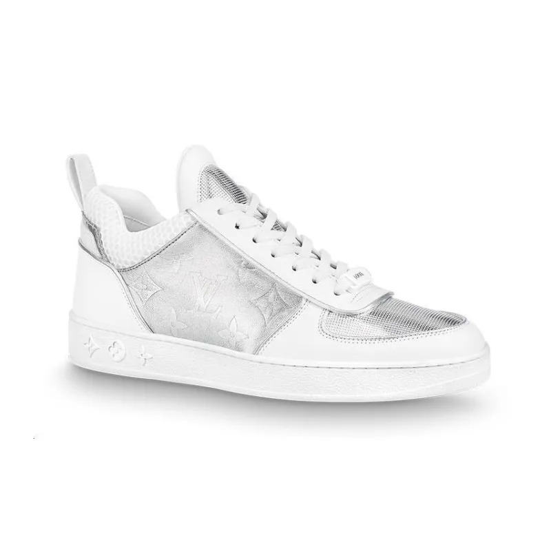 LOUIS VUITTON Boombo Low Top Stylish Skateboarding Shoes Women's Silver White-1