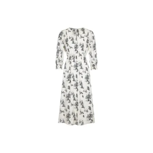 JZ Juzui Long-Sleeved Dresses Women's Floral Ecru