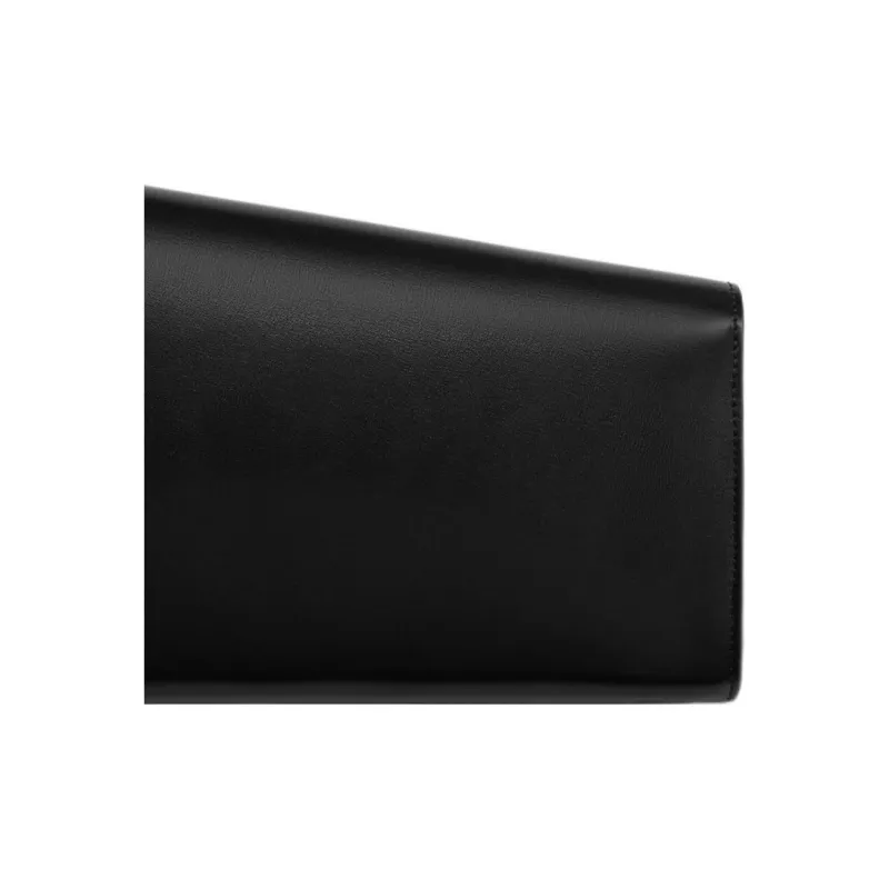 CELINE Cow Leather Clutch Women's Black-4