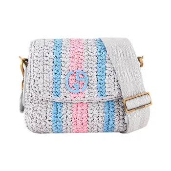 GIORGIO ARMANI Viscose Shoulder Bag Crossbody Bag Regular Women's White & Multicolor