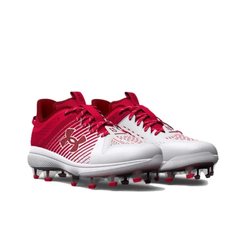 Under Armour Yard Low Mt Tpu Baseball Cleats 'White Red'-2