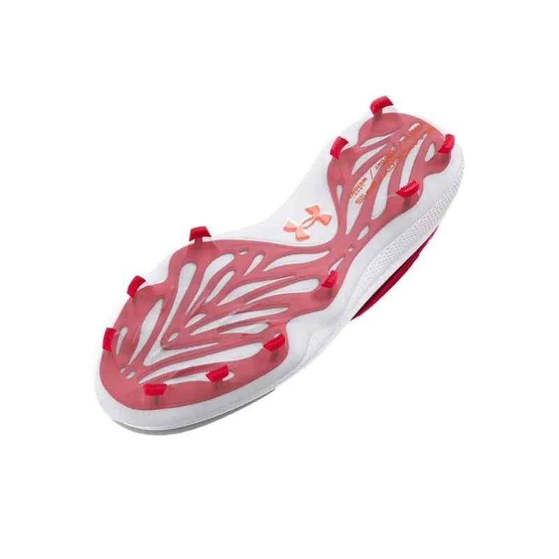 Under Armour Yard Low Mt Tpu Baseball Cleats 'White Red'-4