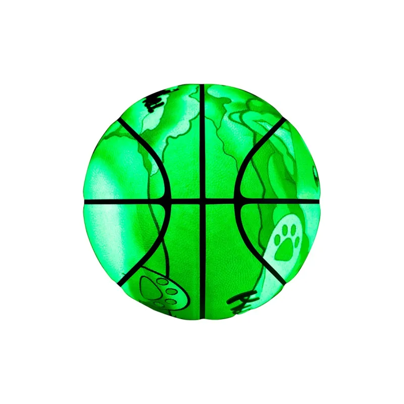 Kuangmi x SHUCAIJINGLING PU Basketball Green Size 7 Glow In The Dark Unisex-4