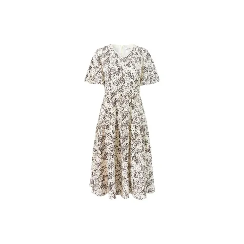 JZ Juzui Short-Sleeved Dresses Women's Floral Coffee