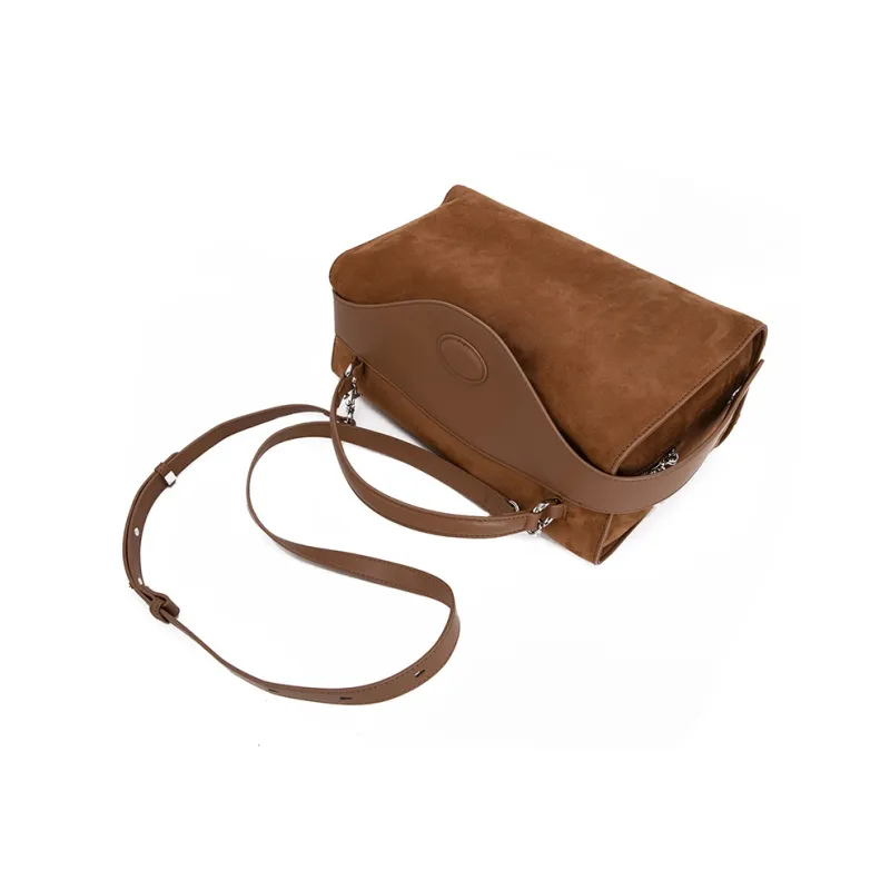 VENOF Cow Leather Shoulder Bag Crossbody Bag Handbag Medium Size Women's Toraja Brown/Manting Coffee-1