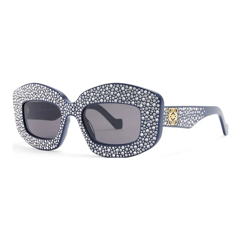 LOEWE Acetate Irregular Shape Sunglasses Women's Blue-0