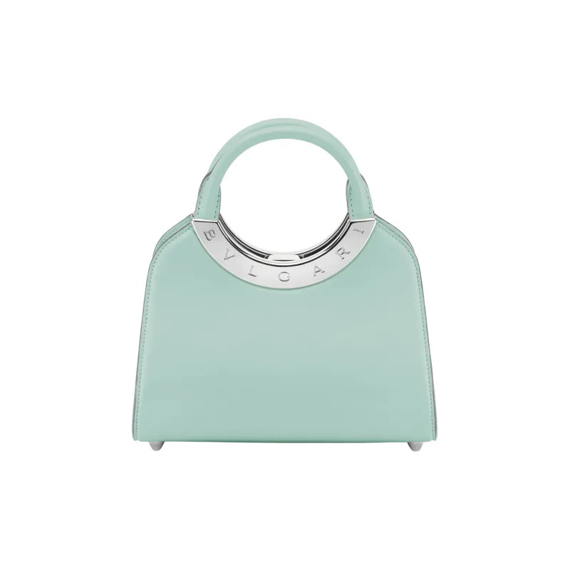 BVLGARI Roma Amor Series Calfskin Shoulder Bag Crossbody Bag Handbag Small Size Women's Light Blue-2