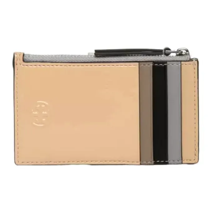 TORY BURCH Fleming Patent Leather With Nappa Leather Wallet, Card Holder Women's Yellow-1